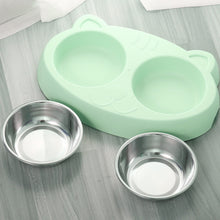 Load image into Gallery viewer, Dog Bowls Double Dog Water And Food Bowls Stainless Steel Bowls With Non-Slip Resin Station, Pet Feeder Bowls For Puppy Medium Dogs Cats
