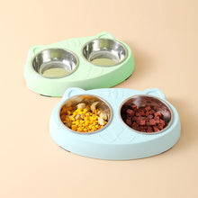 Load image into Gallery viewer, Dog Bowls Double Dog Water And Food Bowls Stainless Steel Bowls With Non-Slip Resin Station, Pet Feeder Bowls For Puppy Medium Dogs Cats

