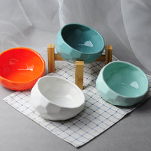 Load image into Gallery viewer, Pet Supplies Bowl Ceramic Cat Bowl Dog Bowl Oblique Mouth
