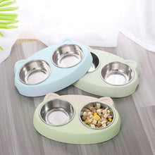 Load image into Gallery viewer, Dog Bowls Double Dog Water And Food Bowls Stainless Steel Bowls With Non-Slip Resin Station, Pet Feeder Bowls For Puppy Medium Dogs Cats
