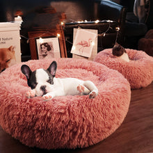 Load image into Gallery viewer, Cotton Pet Bed Winter Warm Sleeping Bed For Dogs Kennel Dog Round Cat Long Plush Puppy Cushion Mat Portable Cat Supplies
