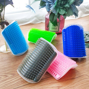 Cat Self-Grooming Brush With Wall Rubbing Device